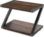 HUANUO Printer Stand, Desktop Stand for Printer, Printer Stand with Storage, Desktop Shelf with Anti-Skid Pads, Printer Table Organizer, Printer Shelf w/ 2 Tier Tray & Hardware & Steel (Light Wood)